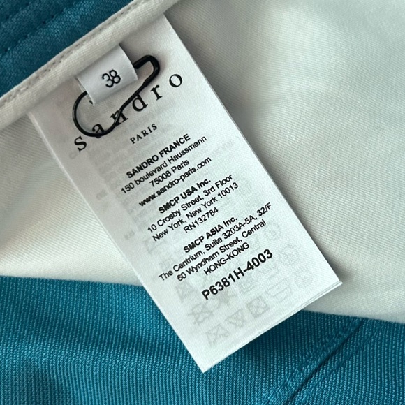NWT Sandro Paris Straight Cut 7/8 Length Trousers in Blue Sz 6 - Picture 10 of 10
